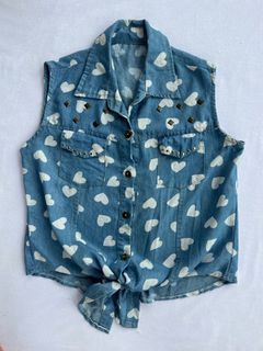 Heart Denim Blouse