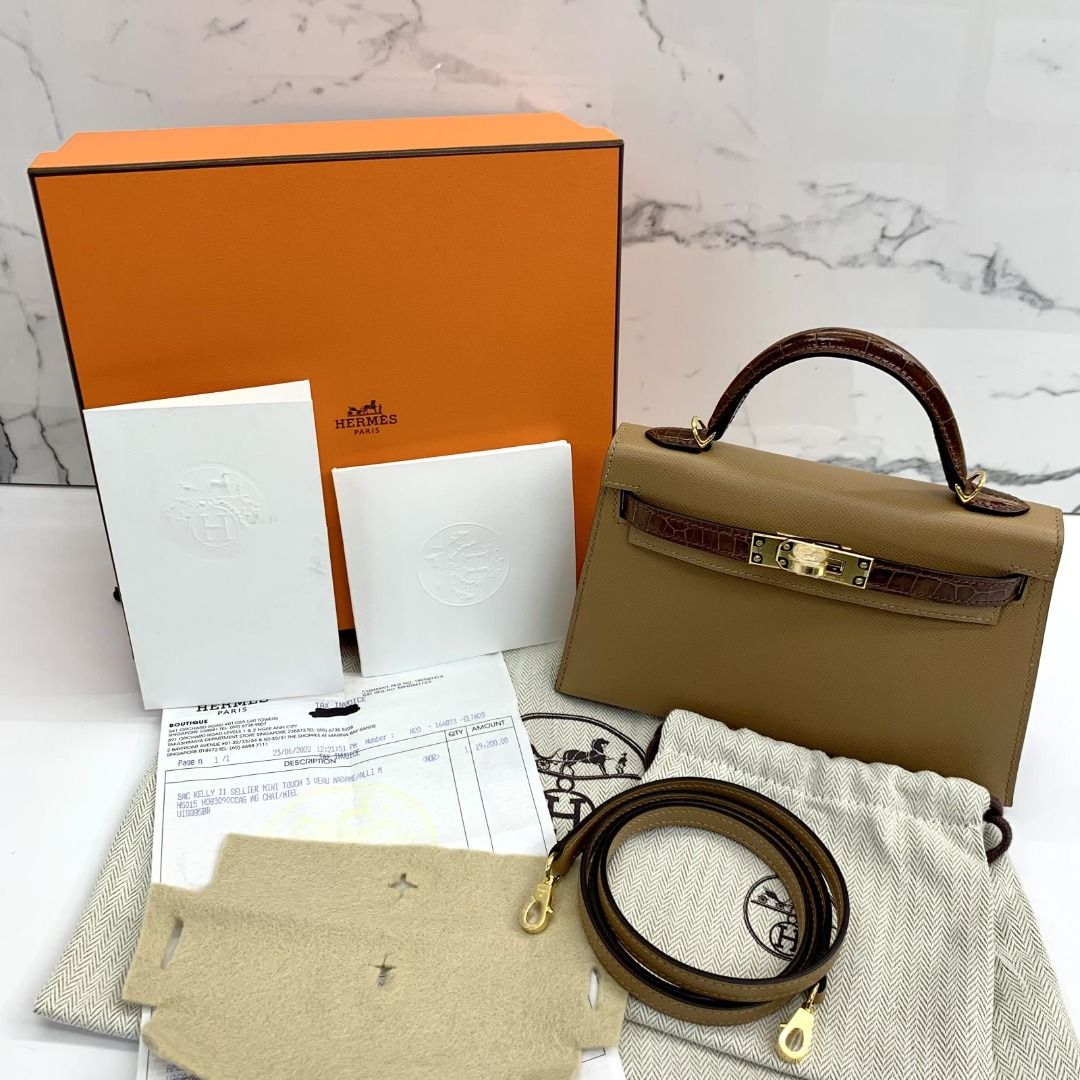 Taiwan Hermes Kelly Mini II Handbag 8L奶油白Beton 10奶昔白Craie-Qatar Kuwait  Hermes Birkin Kelly Lindy bag