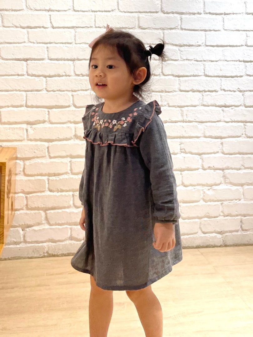 Child Kids Toddler Baby Girl Ruched Long Sleeve Denim Shirt Tops Blouse  Clothes | eBay