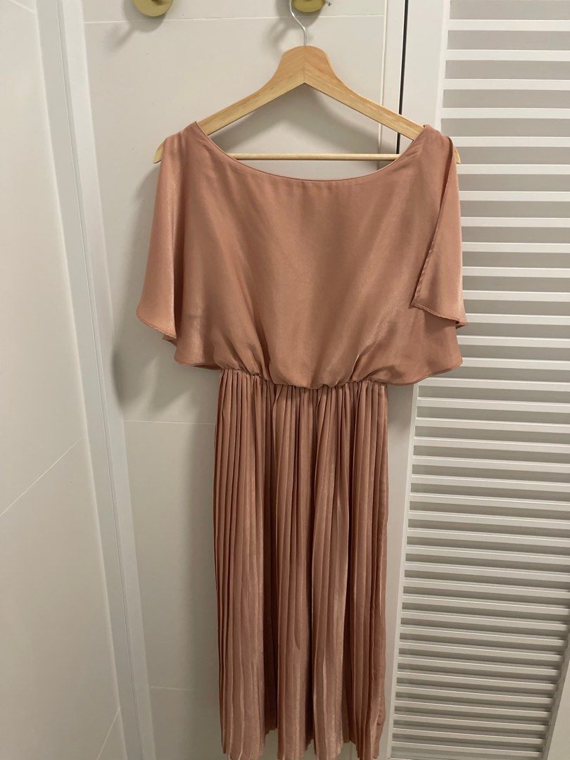 strapless open back dress Pleated Georgette Flounce Smock Dress – Club21.com main image 0