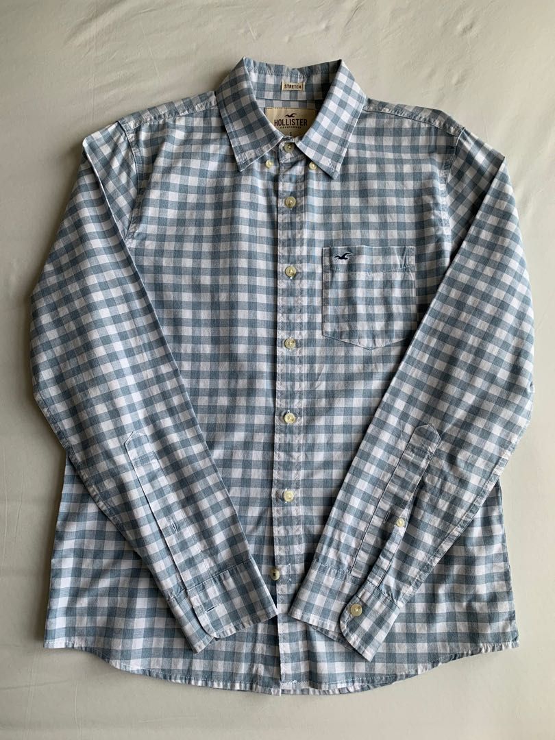 Hollister Stretch Long Sleeve Shirt, Men's Fashion, Tops & Sets, Formal  Shirts on Carousell