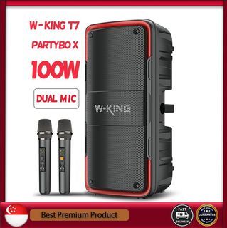 🔥hongkong brand new🔥(wking)100W protable  bluetooth speaker with 2pc UHF wireless microphone speaker with local shop warranty family karaoke set free same day delivery