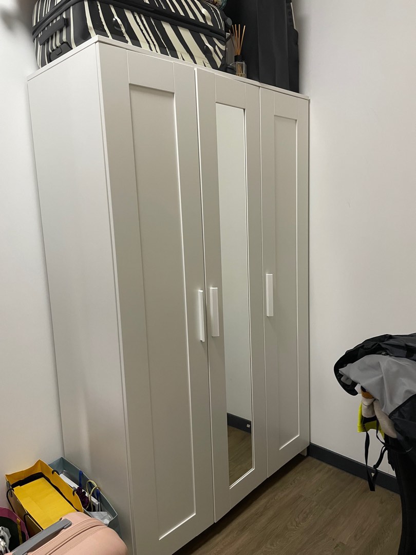 IKEA Brimnes wardrobe with 3 doors, Furniture & Home Living, Furniture