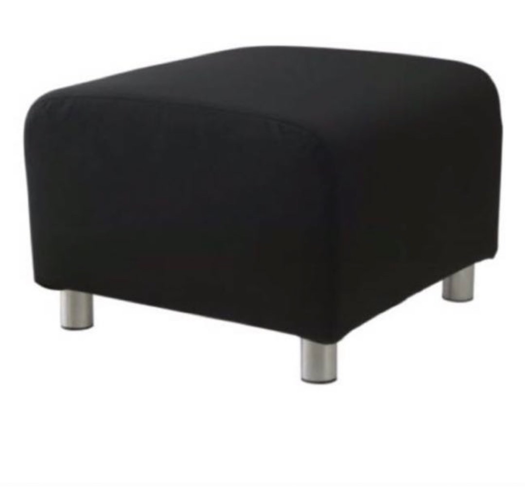 Ikea (COVER) Klippan Footstool, Black, Furniture & Home Living