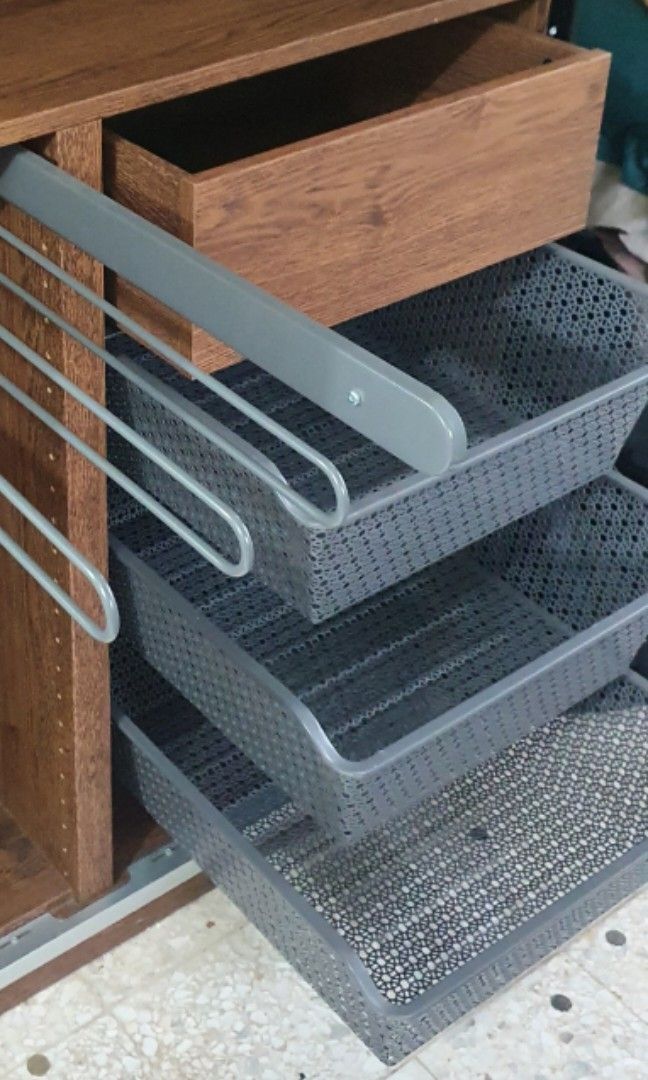 IKEA METAL BASKET DRAWER, Furniture & Home Living, Furniture, Shelves