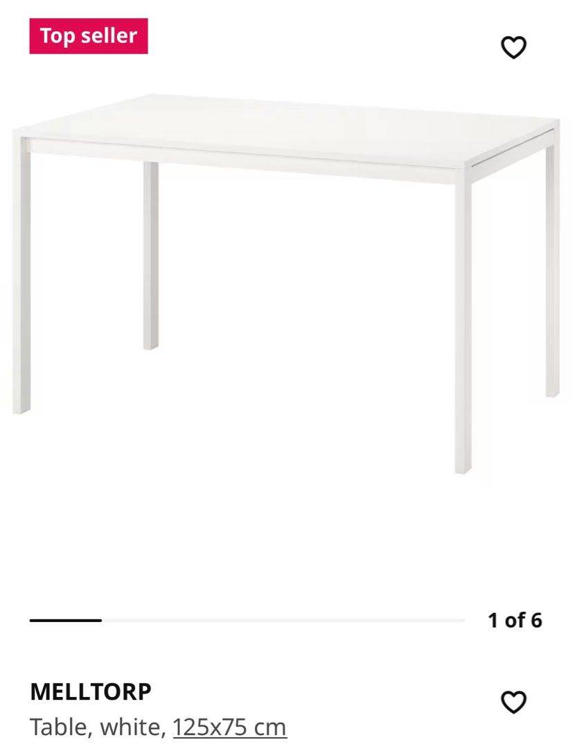 IKEA Table Set Melltorp table (125cm x 75cm) & Nisse Folding Chair