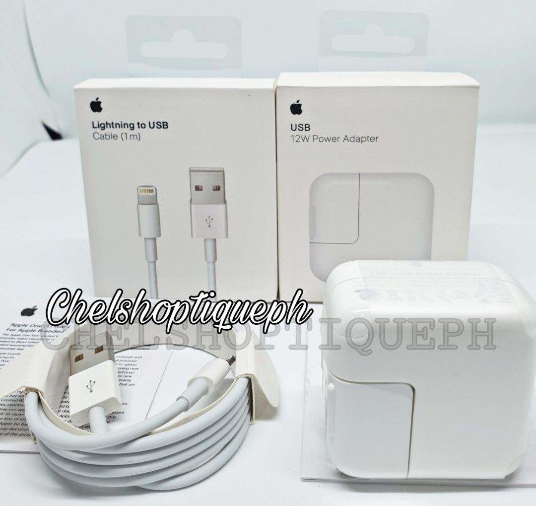 IPHONE Charger 12W USB Adapter Lightning Cable (Category: Chargers & Cables) located in Manila. Submitted by chelshoptiqueph (Listing ID 1198668096, Image 1). Description: Guaranteed Original & Sealed Iphone charger 12W adaptor + Lightning Cable Cash On Delivery Sameday Delivery 0966-729-3885.