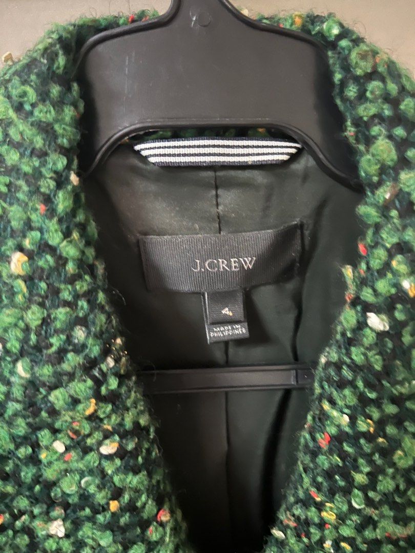 J crew 2024 green tweed coat