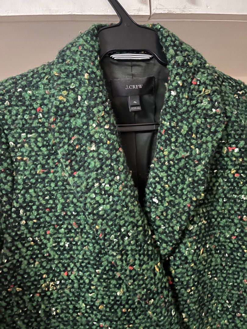 JCrew Green Tweed Coat Women s Fashion Coats Jackets and