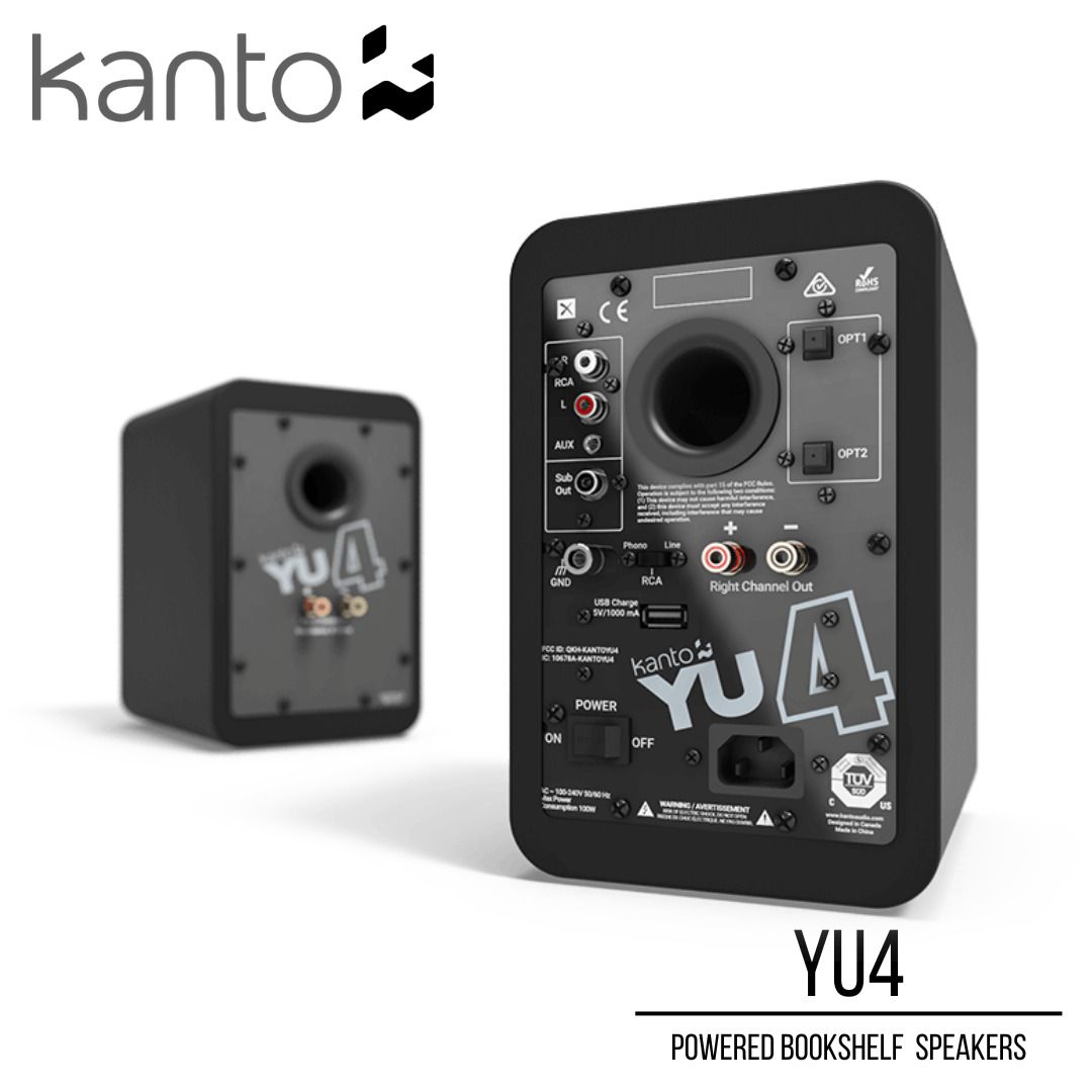 Kanto YU4 Powered Bookshelf Speakers with BuiltIn Bluetooth Pair