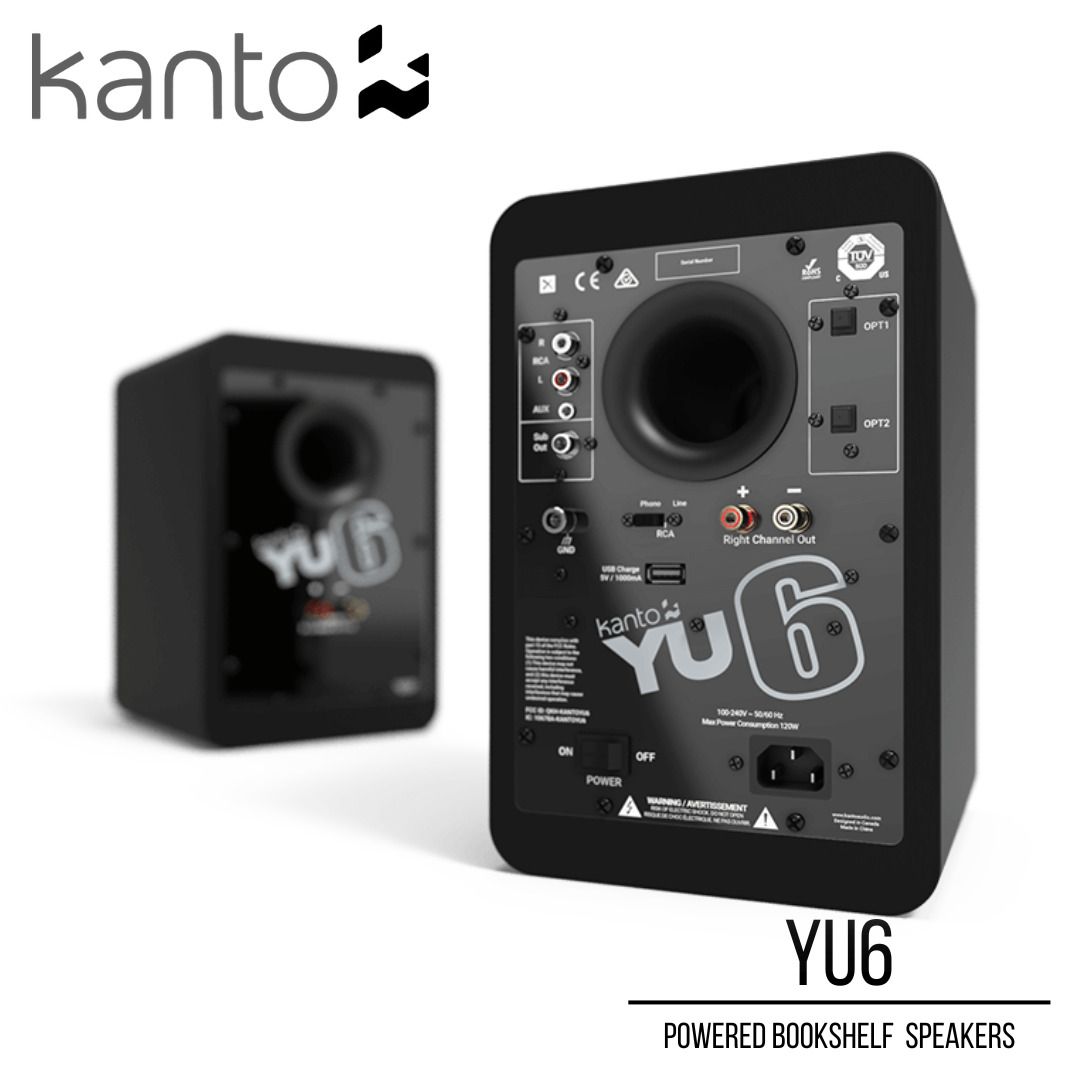 Kanto YU6 Powered Bookshelf Speakers with BuiltIn Bluetooth Pair