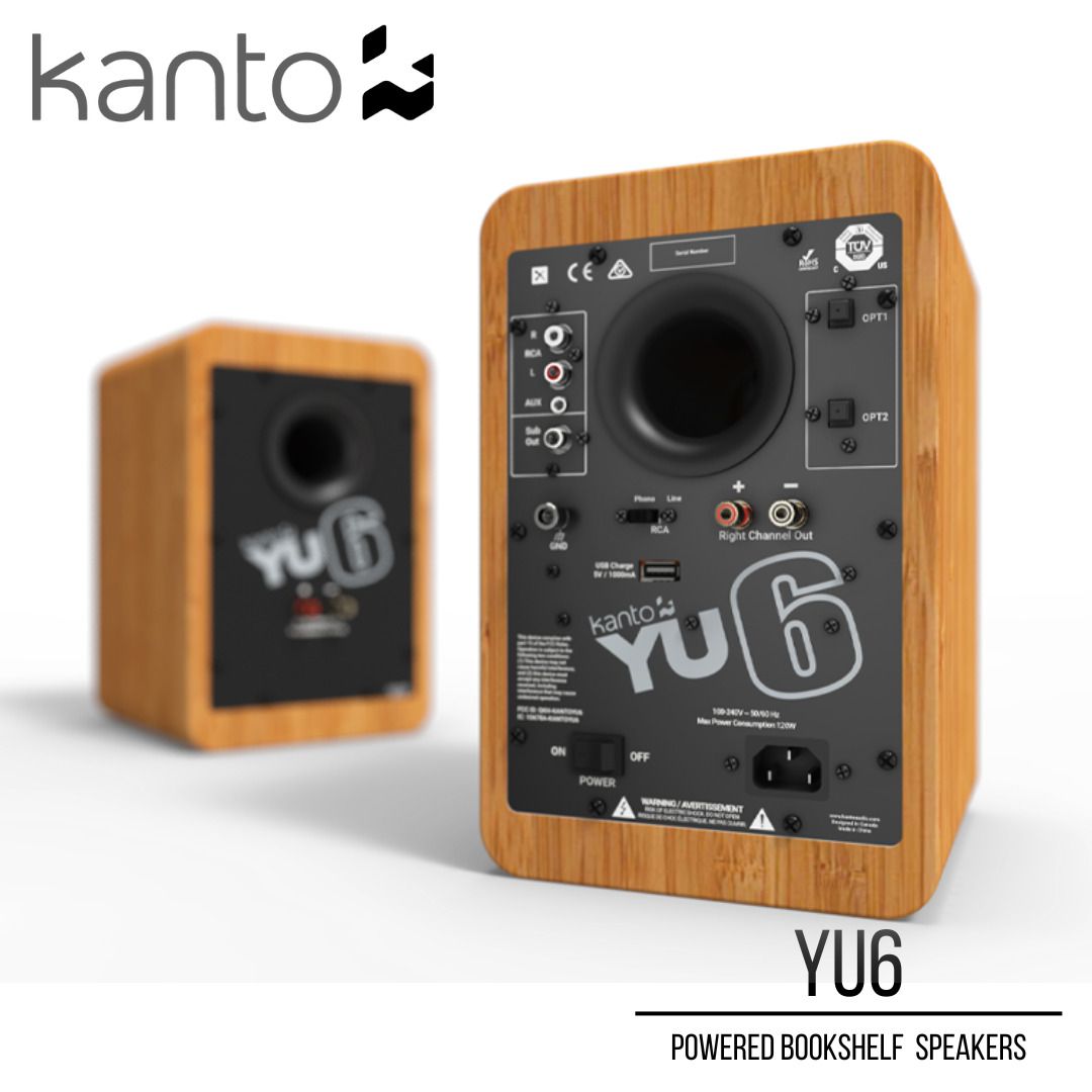 Kanto YU6 Powered Bookshelf Speakers with BuiltIn Bluetooth Pair
