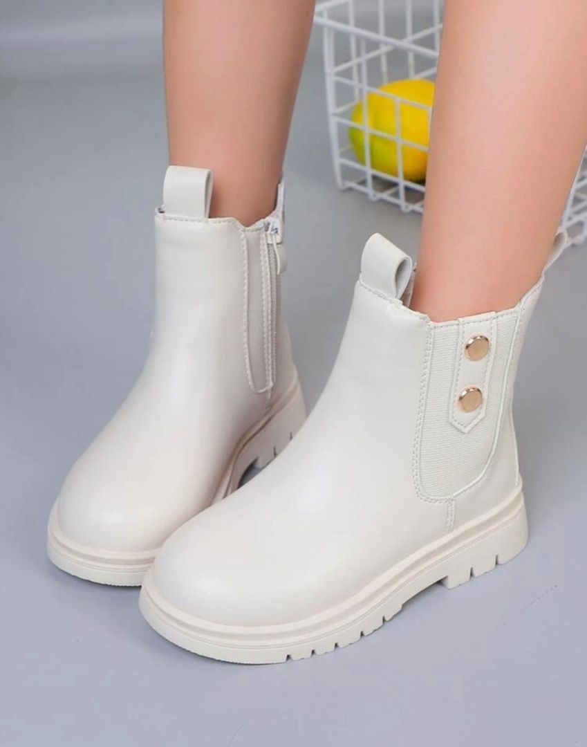 Kids Slip on White Boots