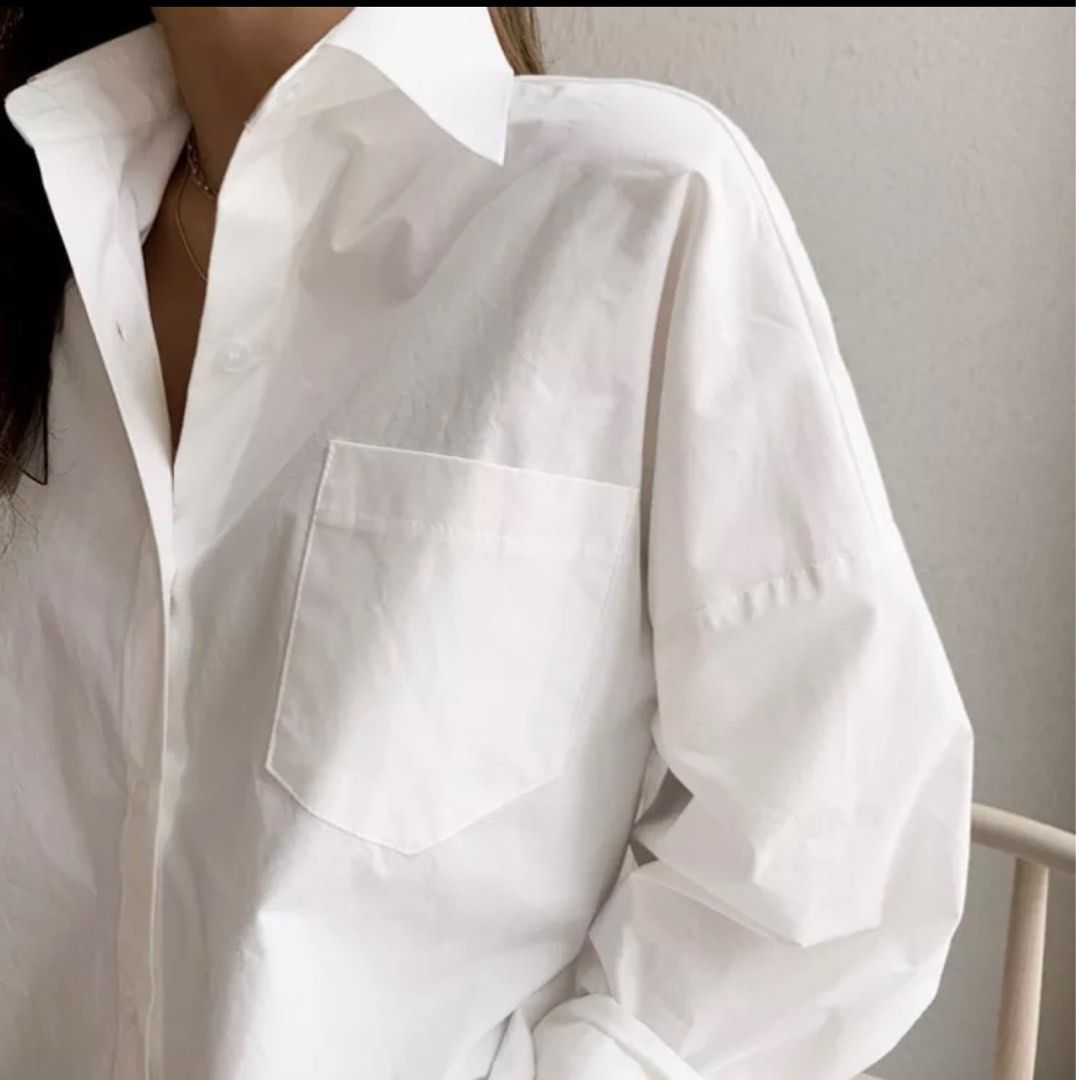 Korean style loose white shirt