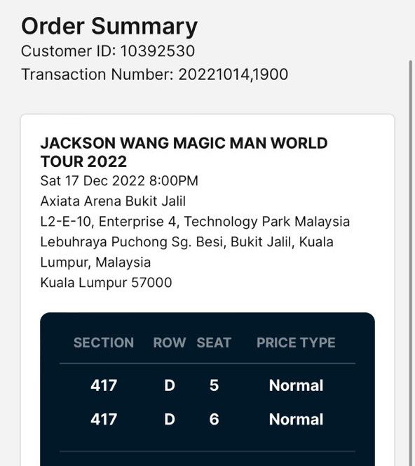KUALA LUMPUR JACKSON WANG 2022 CONCERT, Tickets & Vouchers, Event