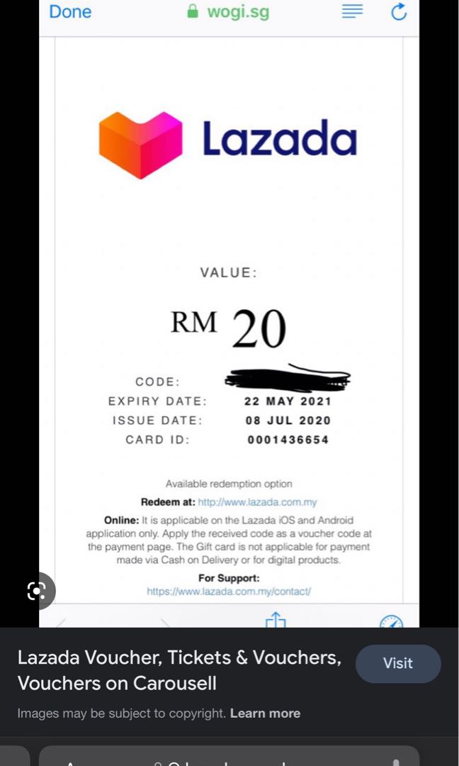 Lazada Voucher Code, Tickets & Vouchers, Vouchers on Carousell