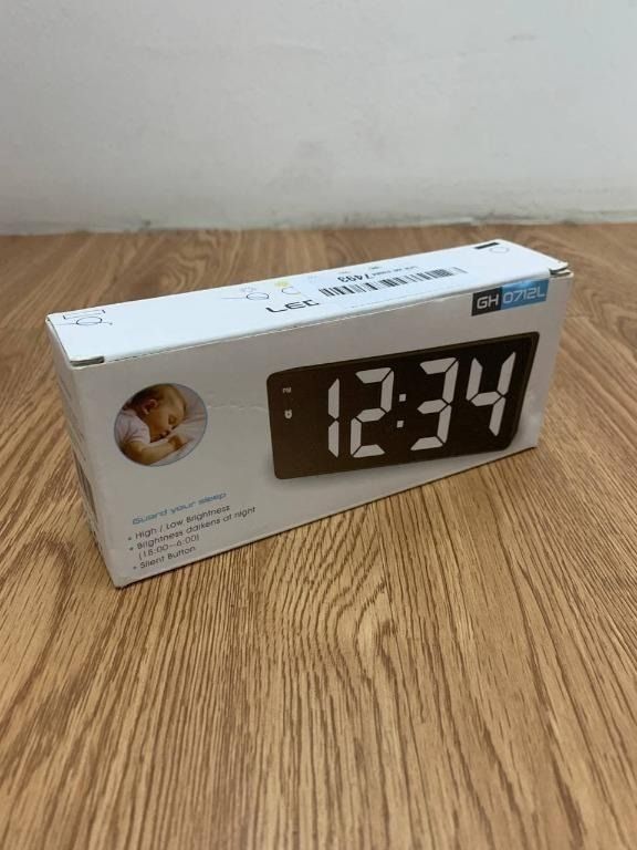 LED Mirror Clock GH0712L Digital (White), Furniture & Home Living, Home