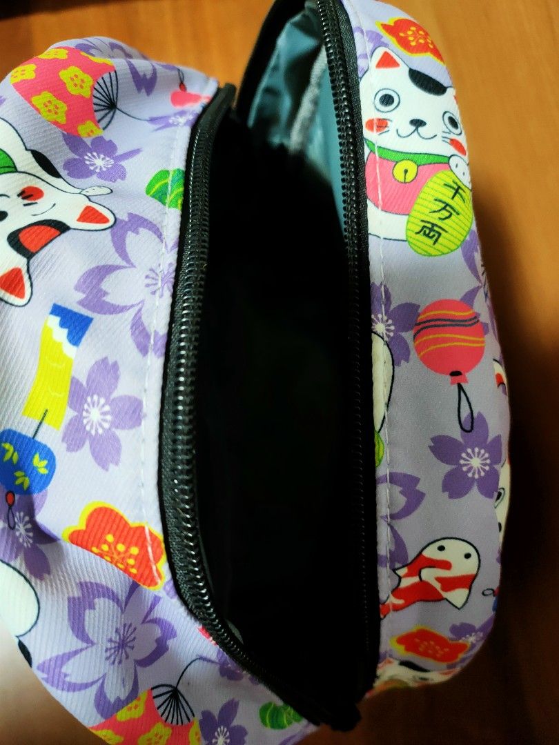 Lucky Cat Canvas Backpack-Black