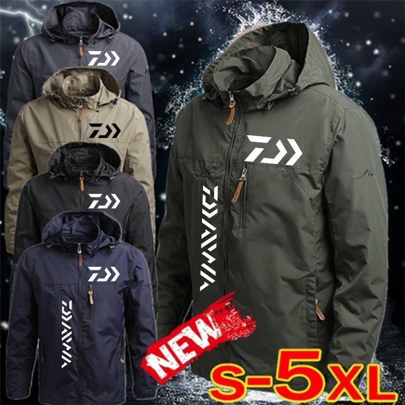 (BRAND NEW IN STOCK) Men‘s Jacket/Windbreaker Daiwa Print Waterproof  Windproof Coat Outdoor Sport Fishing Jackets Size (L- 5XL)
