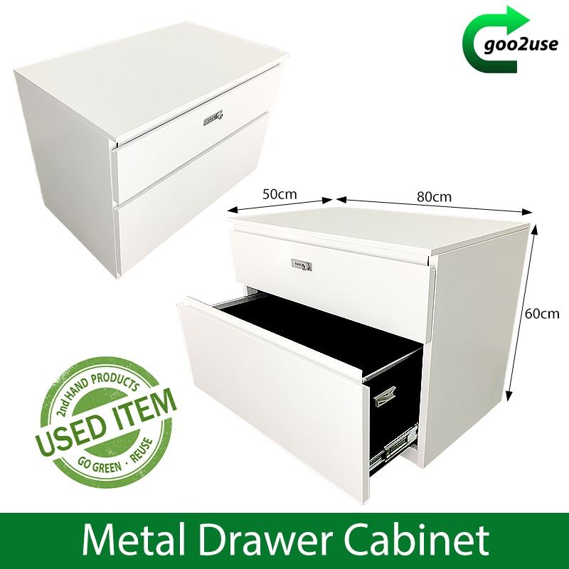 Metal 2 Tier Drawer Locker with Number Lock, Furniture & Home Living