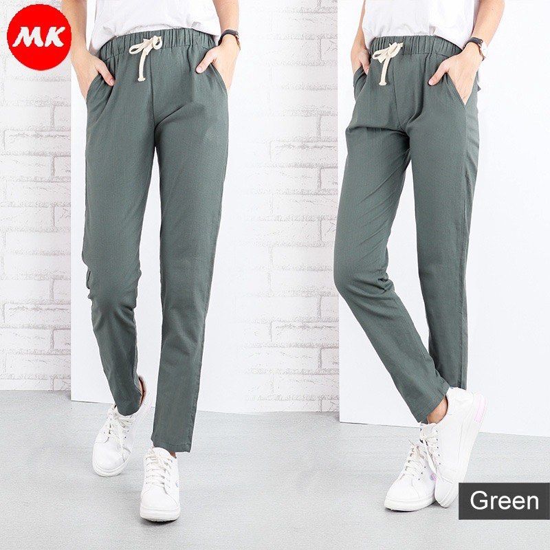 MK Women Long New Fashion Slim Fit Female Cotton Loose Casual Pants Plus  Size Linen (17/441), Women's Fashion, Bottoms, Jeans & Leggings on Carousell