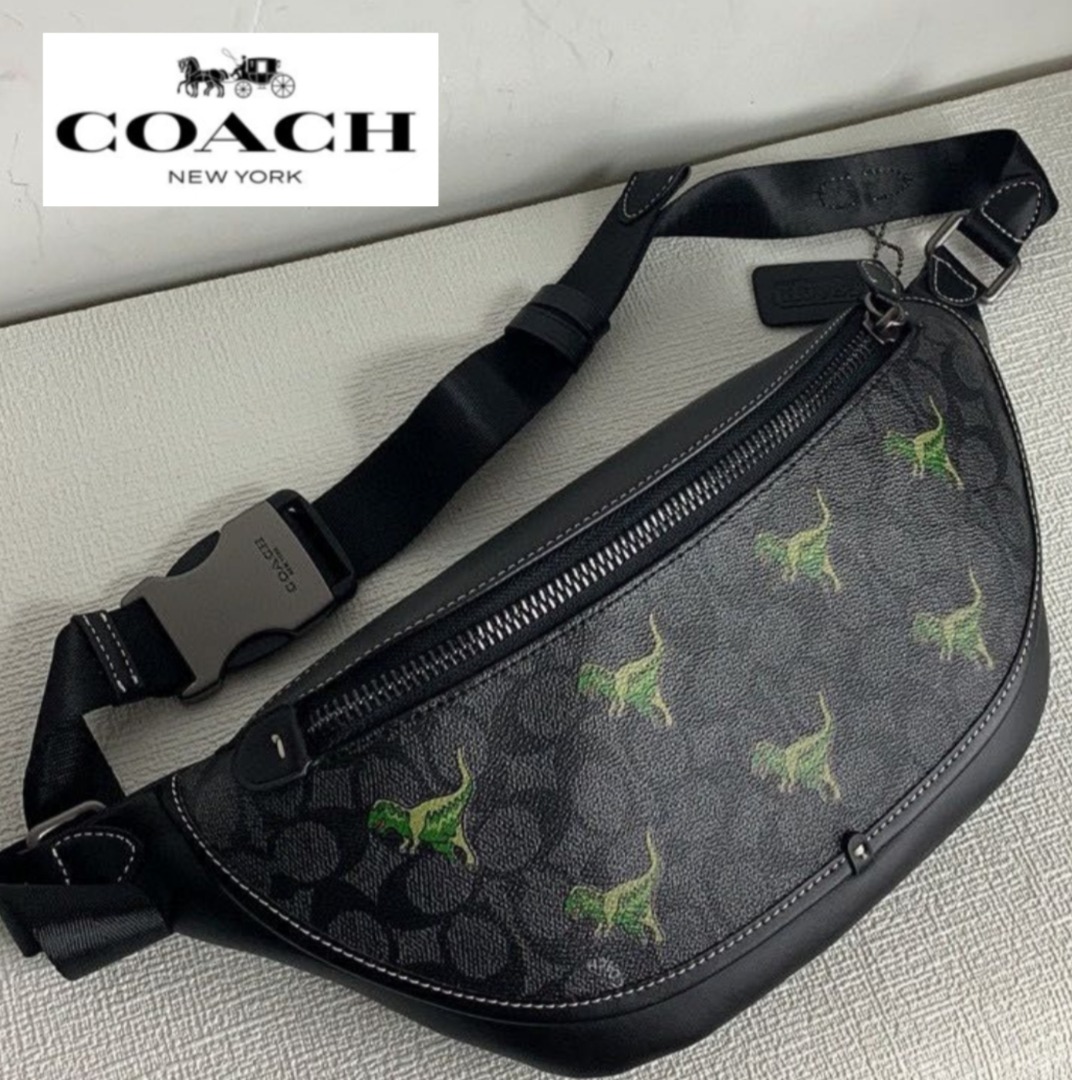 New Coach Original LEAGUE BELT BAG IN SIGNATURE CANVAS WITH REXY