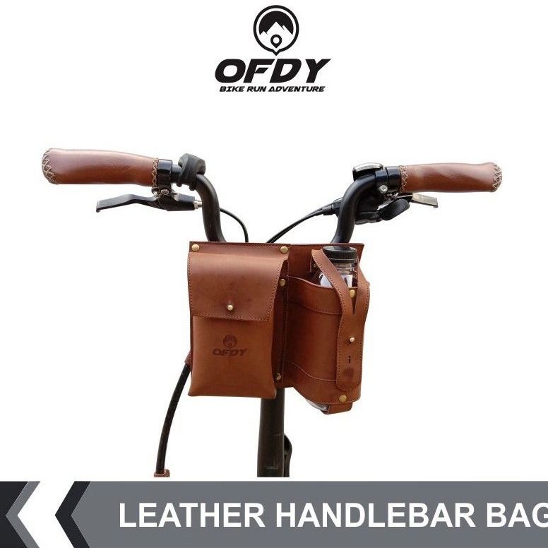 Ofdy Folding Bike Handlebar Bag Leather Handlebar Bag Leather