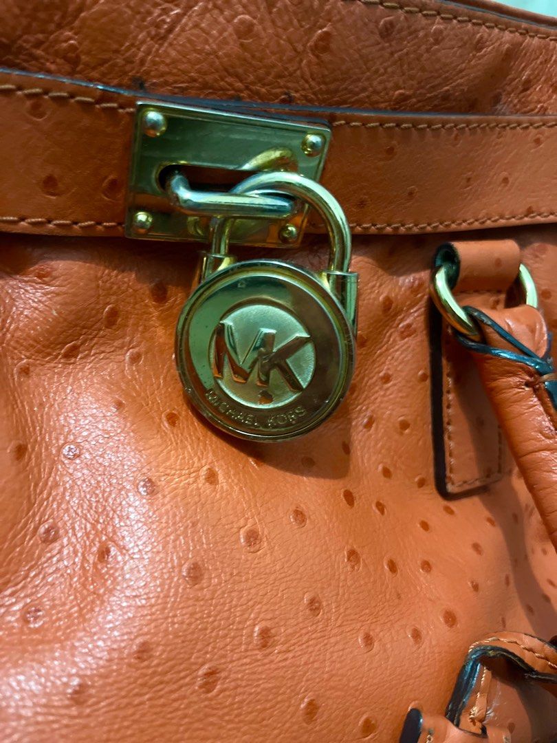 Michael kors brown ostrich clearance bag