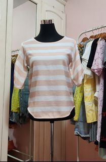 Peach Striped Blouse