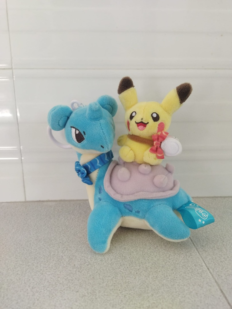 Pikachu riding Lapras, Pokemon Plush Toy Charm, Hobbies & Toys, Toys ...