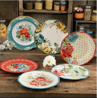PIONEER WOMAN COLLECTED 6 PCS SALAD PLATES - FLORAL