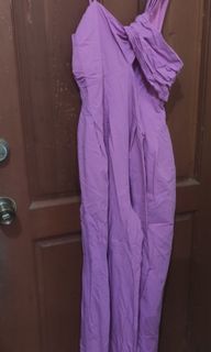 Pomelo Knotted Accent Wideleg Pinkish-Purple Jumpsuit Size Large