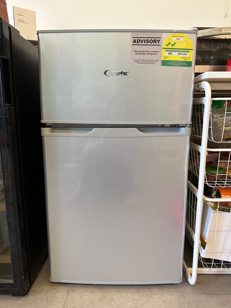 Powerpac 2 door Mini Fridge with freezer, TV & Home Appliances, Kitchen