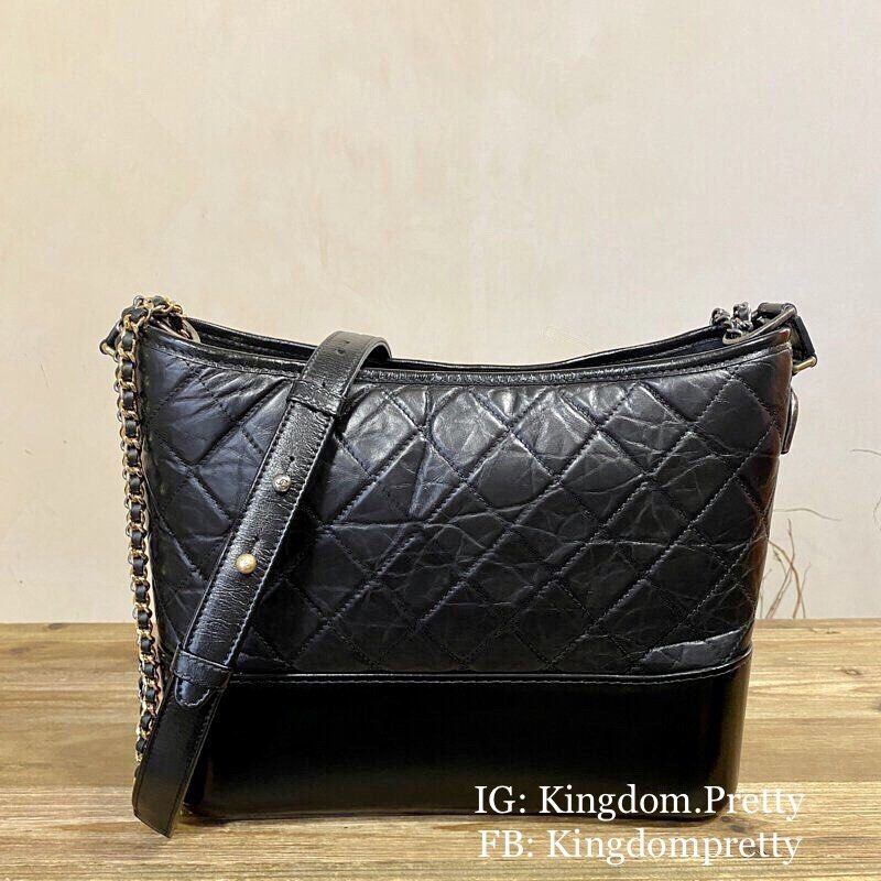 Chanel Black Quilted Leather Maxi Gabrielle Hobo Bag - Yoogi's Closet