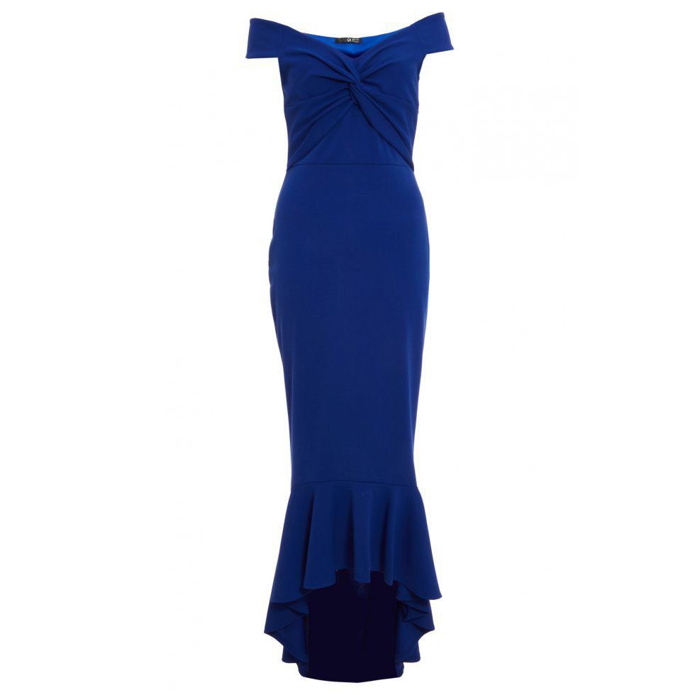 Quiz royal blue bardot dress hotsell
