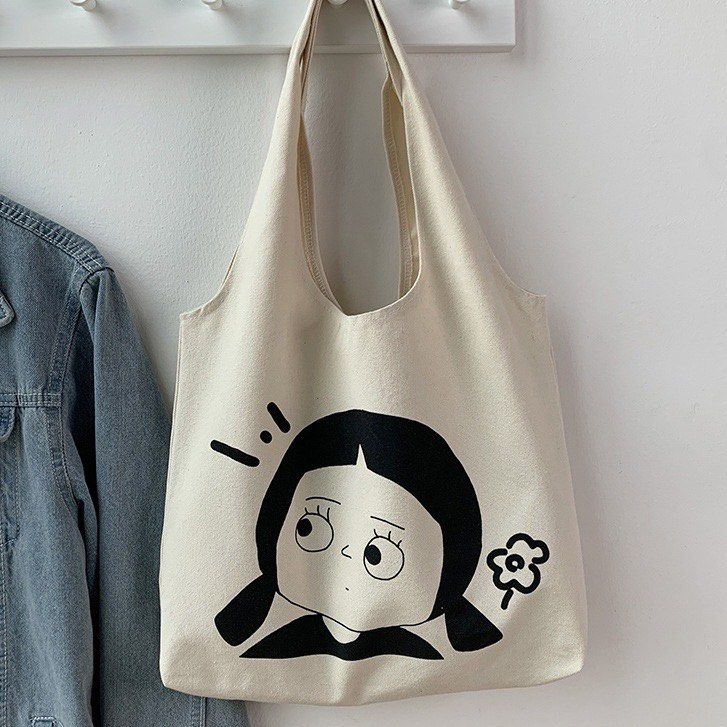 Ready Stock Emory Big Canvas Bag Korean Bag Tote Beg Student