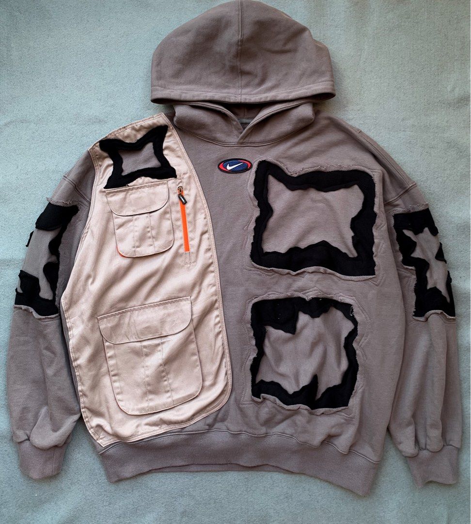 Rework hoodie vest tactical 3D ripped, Fesyen Pria, Pakaian , Baju ...