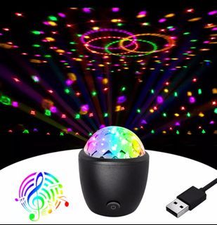 RGB Disco Ball Party Lights DJ Disco Light LED Projector Strobe Lamp Birthday Party Car Club Bar Karaoke USB Mini Lamp