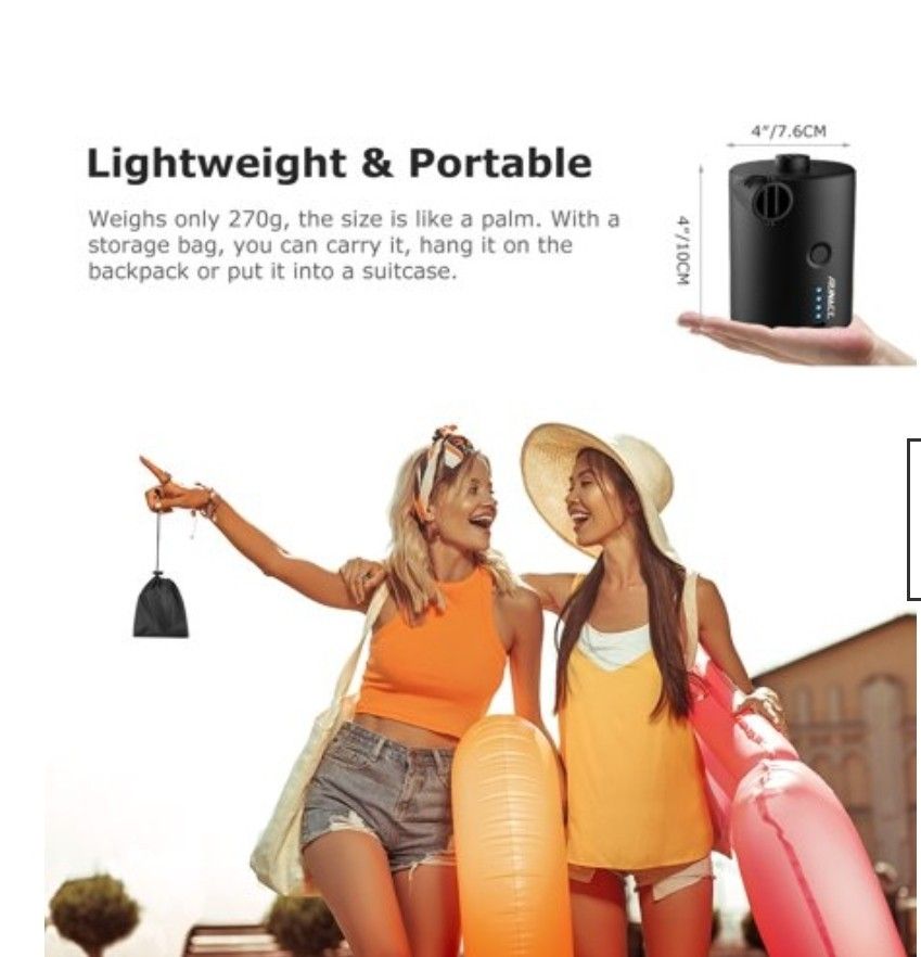 RUNACC Rechargeable Air Pump Electric Air Pumps Quick-Fill Inflator ...