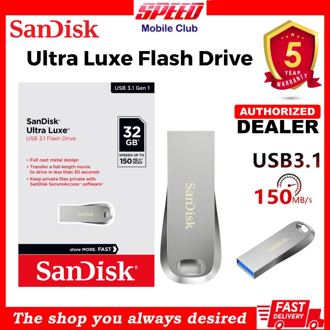 SanDisk Ultra Luxe USB 3.1 Flash Drive (32GB & 64GB & 128GB) | Upto ...