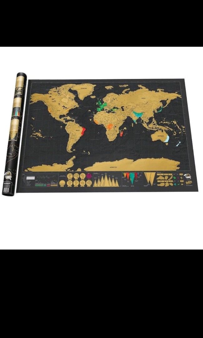 Scratchable map of the world, Hobbies & Toys, Stationery & Craft, Art & Prints on Carousell