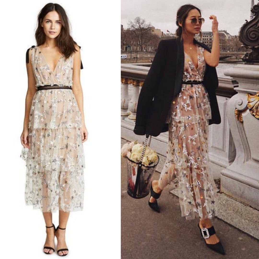 Self portrait hotsell mesh star dress