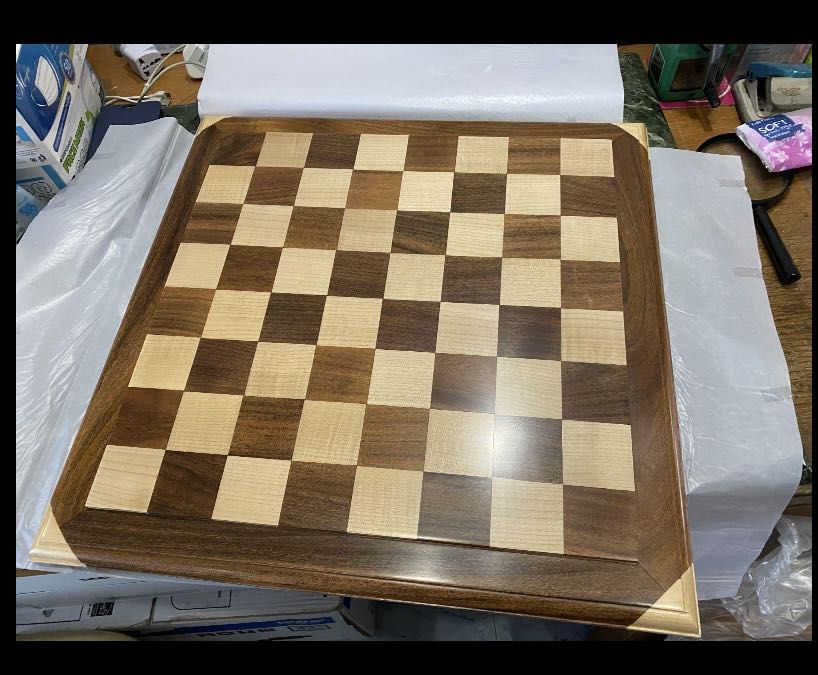 Solid wood luxury chess board 21 x 21 inch, Furniture & Home Living