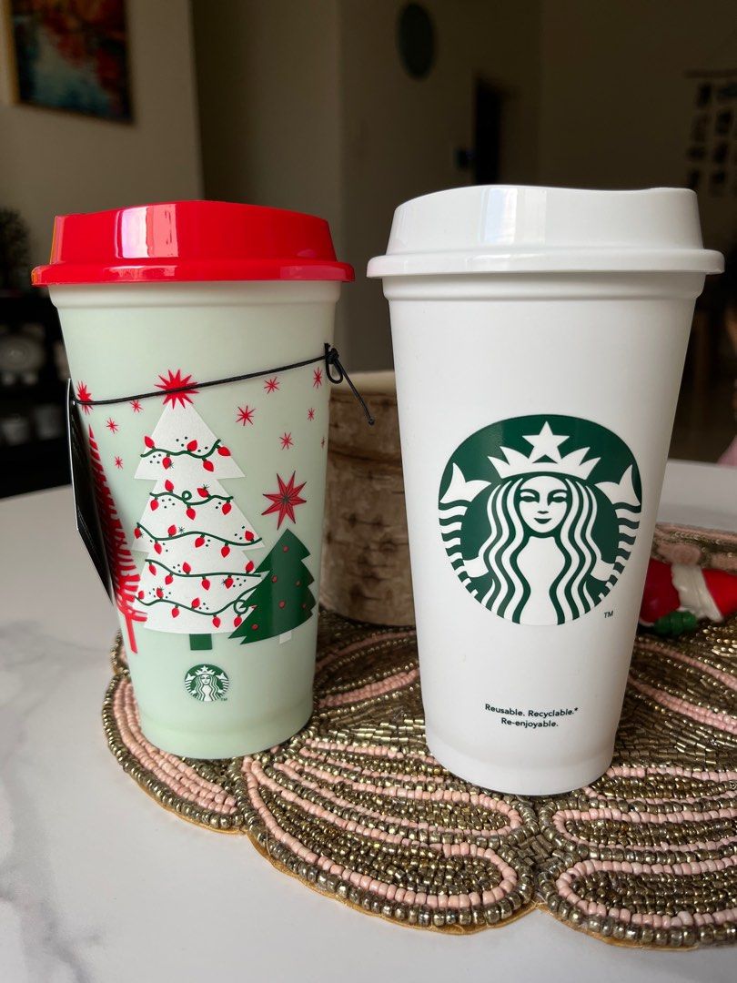 Starbucks Christmas Reusable Cup, Furniture & Home Living, Kitchenware