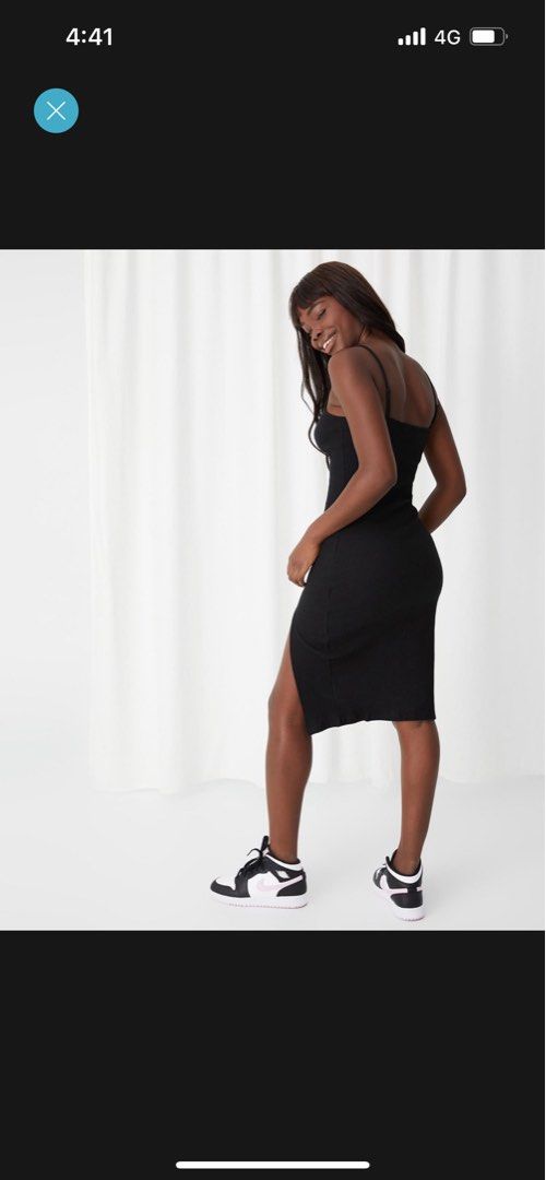 supre bodycon dress supre ribbed v neck black dress in size xs, Women's Fashion, Dresses &  Sets, Dresses on Carousell