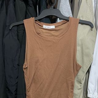 SUPRE tank brown scrunched dress
