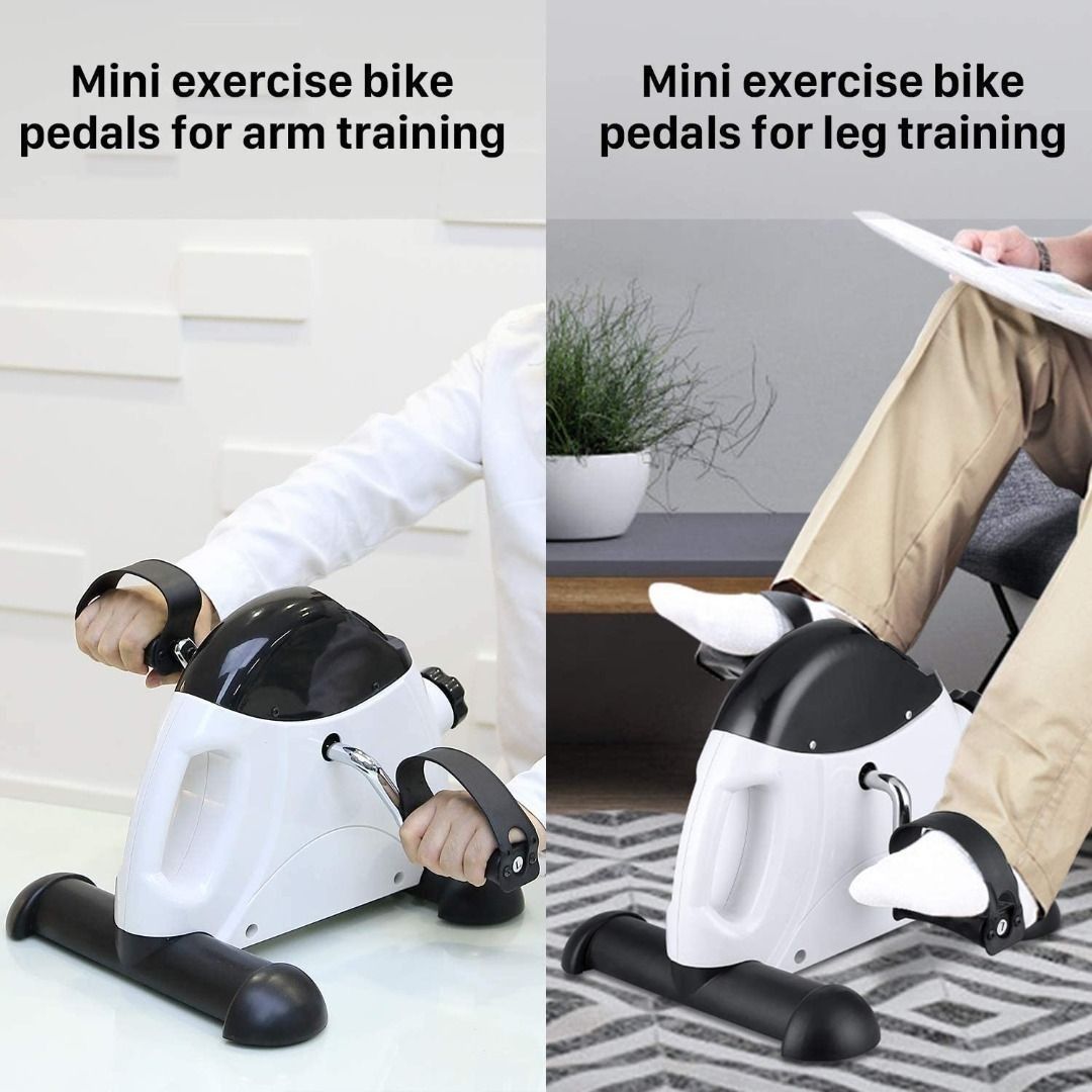 T312 EVOLAND Mini Exercise Bike Under Desk Bike Pedal Exerciser with Handle Adjustable Resistance LCD Display Non Slip Mat Home and Office Workout Fitness Training for Unisex and Elderly Sports Equipm...