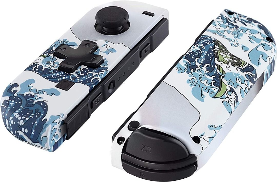 T442 eXtremeRate The Great Wave Soft Touch Joy con Handheld Controller ...