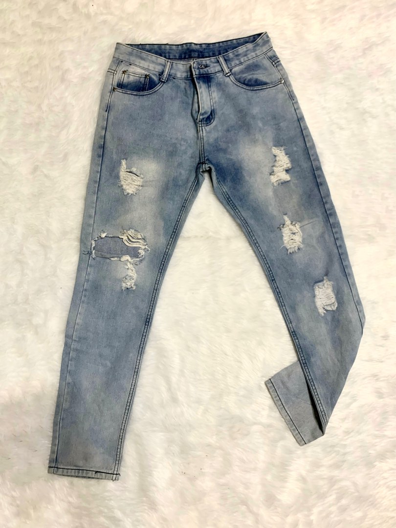 Tattered Jeans, Men's Fashion, Bottoms, Jeans on Carousell