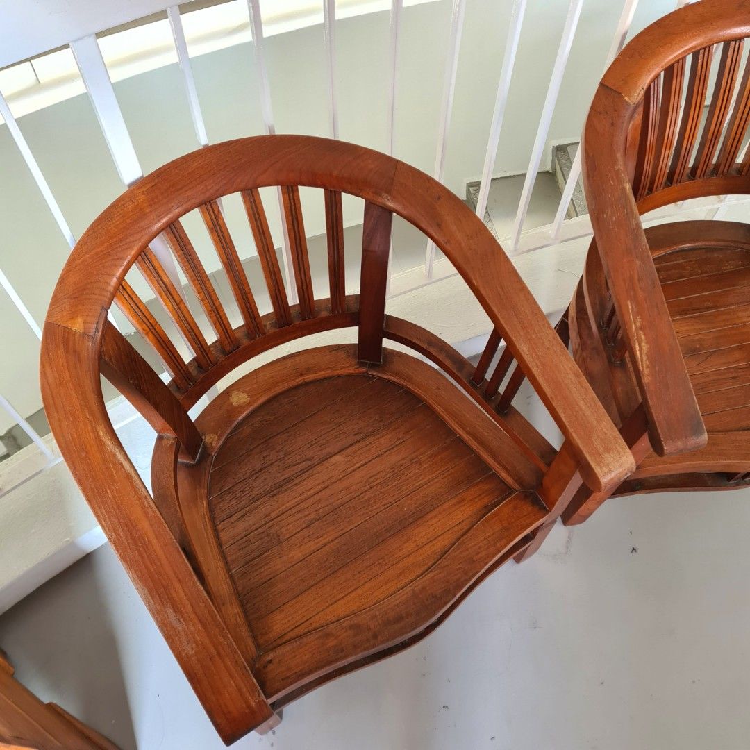 SET OF TEAK WOOD CHAIRS, Furniture & Home Living, Furniture, Chairs on